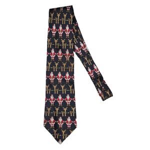 Neck Art Men's Necktie Santa Claus Reindeer All Silk Christmas Tie Hand Made